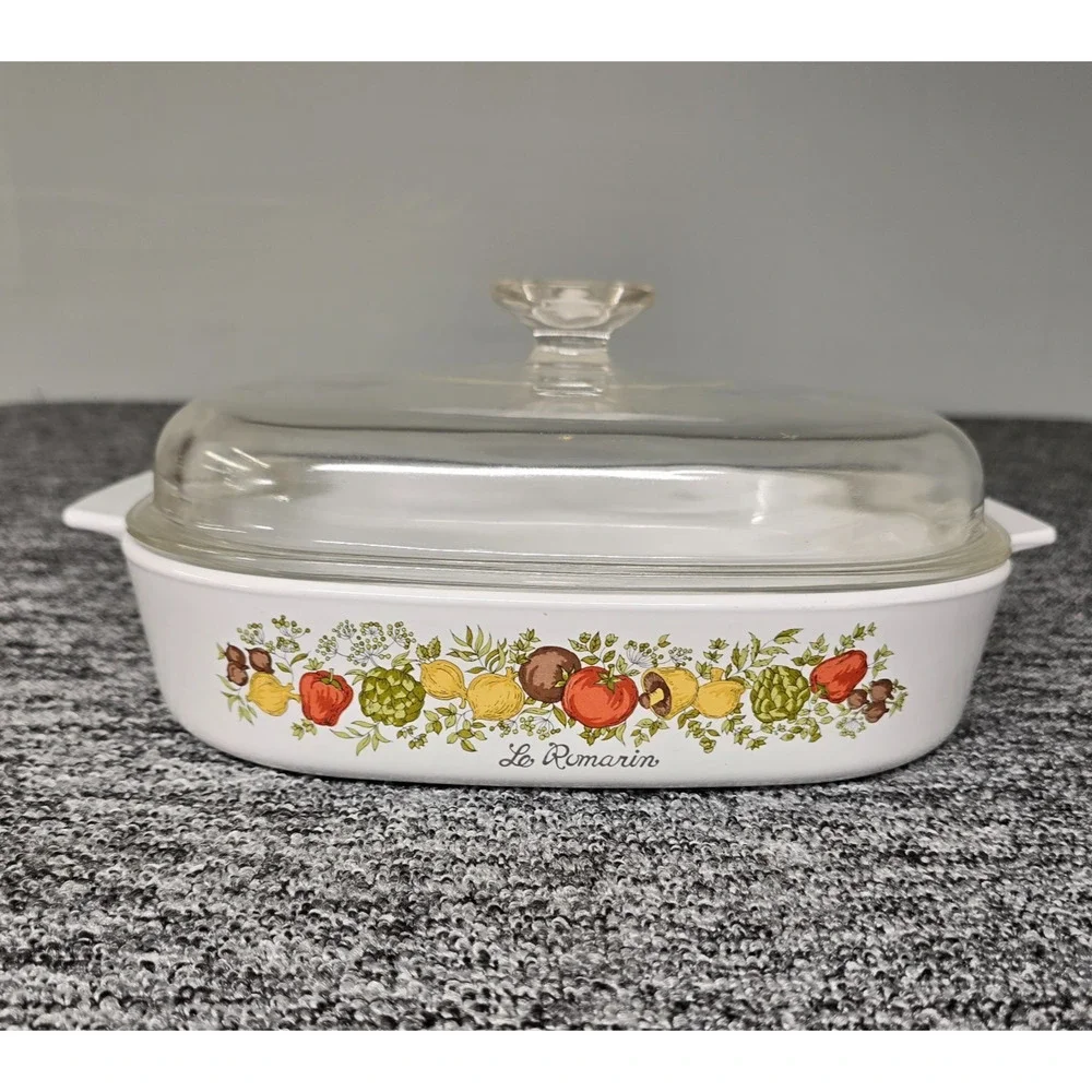 Corning Ware A-10-B Le Romarin 10x10x2 Sq Casserole Dish Spice Of Life W/ Lid
